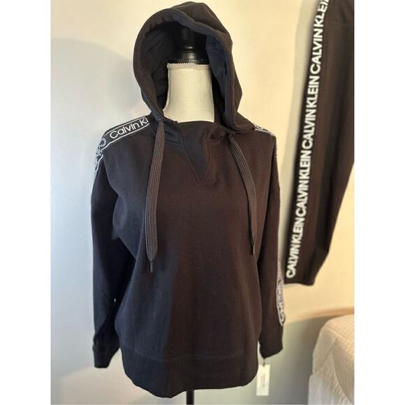 NWT Calvin Klein Womens Performance Pants Yoga Legging Logo Black White Large - Picture 5 of 14